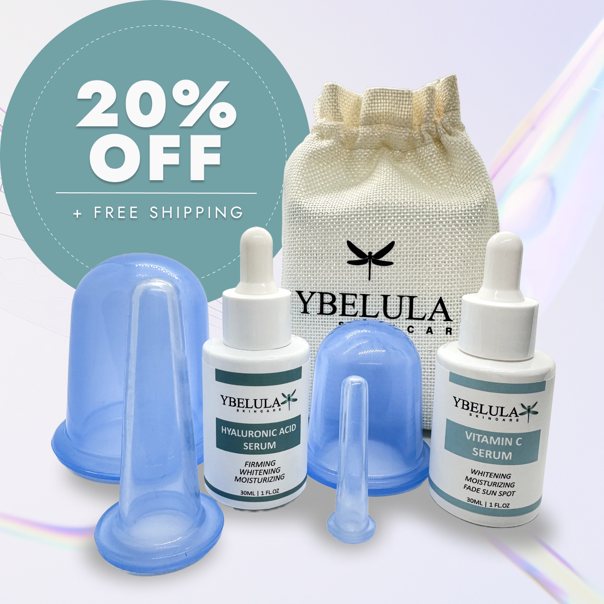 Facial & Corporal Cuppings Set + Ybelula Skincare Serums