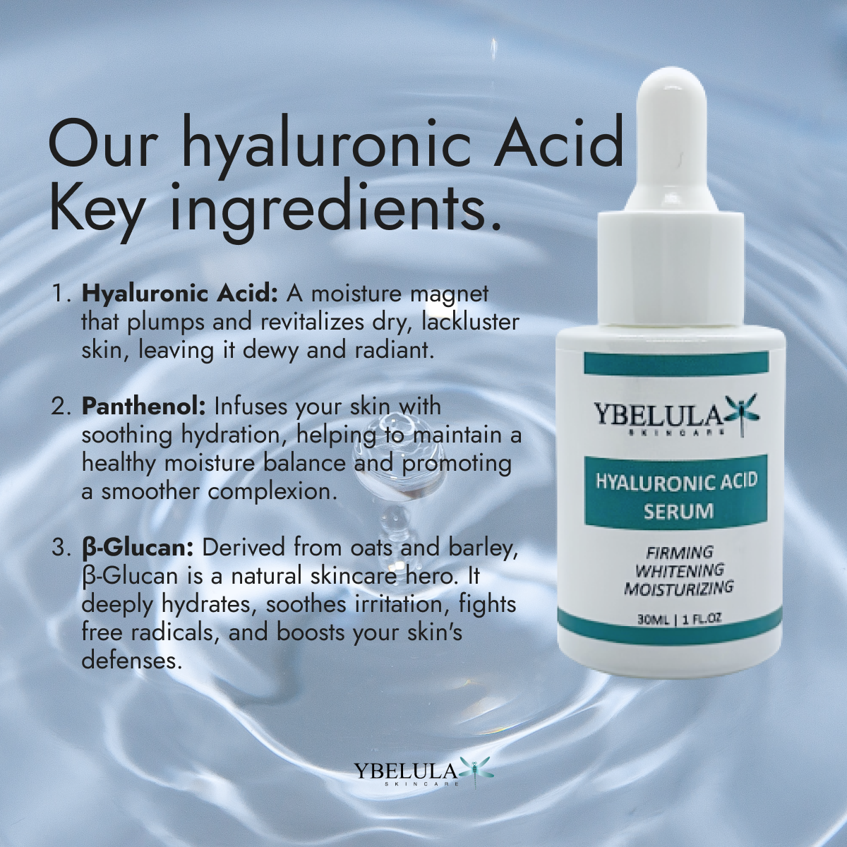 Hyaluronic Acid Serum 30ml - 1 fl.oz Ybelula skincare