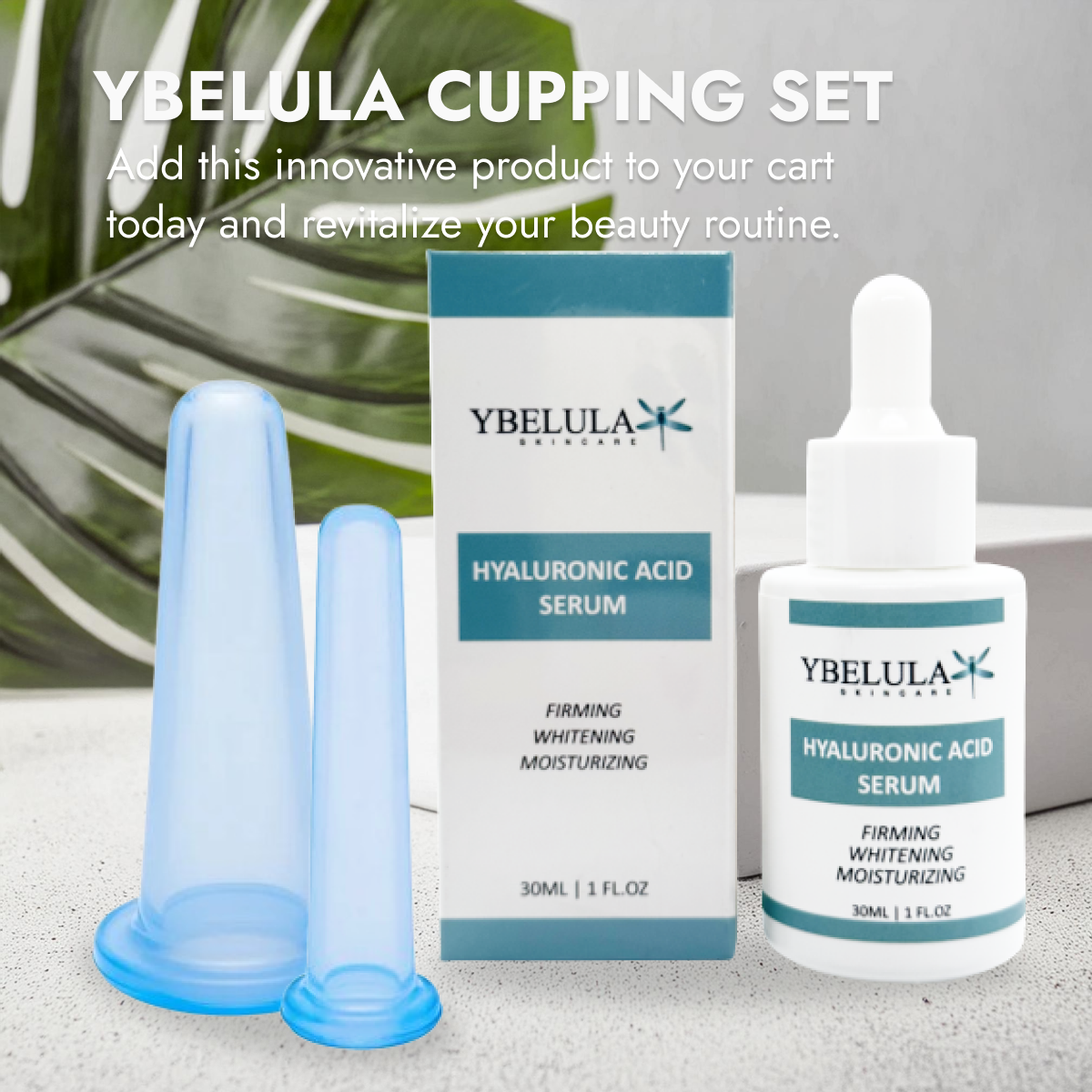 Ybelula Skincare Silicone Facial Cupping Set - 2 Sizes for Facial Massage